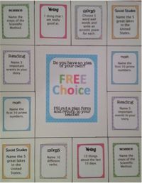 Choice Board. Gives students agency and choices when they finish earlier and need an extension activity.