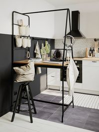 HÅVERUD Table with storage ladder, black - IKEA