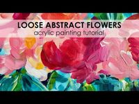 Abstract Flower Acrylic Painting Tutorial. Flower Painting on Canvas with Acrylic Paint Beginner. - YouTube