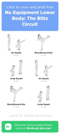 Free workout: No Equipment Lower Body: The Blitz Circuit – 37-min abs, legs exercise routine. Try it now or download as a printable PDF! Browse more training plans and create your own exercise programs with #WorkoutLabsFit · #AbsWorkout #LegsWorkout