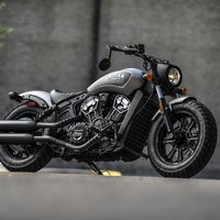 Indian Scout Bobber, 2018, Thunder Black, 4k, luxury motorcycle, new motorcycles