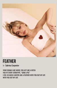 minimal polaroid song poster for feather by sabrina carpenter