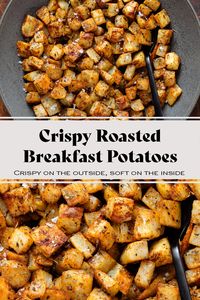 Try these Crispy Breakfast Potatoes for breakfast with eggs, roasted vegetables, or anything else you like! They also make a great side for lunch or dinner. These potatoes are crispy on the outside but still soft and fluffy on the inside. Flavorful, a little spicy, and delicious with anything you serve them with.