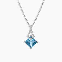 Made in 925 Sterling SilverNecklace Type: Pendant NecklacePendant Height: 2.2 cmPendant Width: 1.0 cmPendant Shape: Arrow ShapeGemstone: Princess Cut Natural London Blue TopazGemstone Size: 8 mm x 8 mmBirthstone: NovemberChain Type: Box ChainChain Length: 45 cmChain Thickness: 1.0 mmClasp: Spring RingMaterial: Rhodium Plated Sterling SilverWeight: 4.80 gm