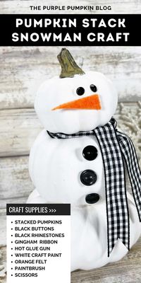 Discover the joy of winter crafting with this easy Pumpkin Stack Snowman Craft. Follow simple steps to turn stacked pumpkins into a delightful snowman, perfect for adding a festive touch to any space. This project is great for families and crafters of all levels, offering a special way to decorate for the season. Gather your supplies and start crafting! For complete guidance, visit The Purple Pumpkin Blog.