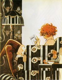 La Garçonne at home, 1925. C. Hérouard. Originally printed in La Vie Parisienne.