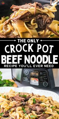 Crock-Pot Beef and Noodles brings together tender beef chuck roast, wide egg noodles, mushrooms, and onions in a delicious slow-cooked embrace. This recipe is all about delivering comfort in a bowl, making it the perfect pick for those busy weeknights or when you just want to unwind during the weekend. #CheerfulCook #CrockPotRecipes #BeefAndNoodles #ComfortFood #SlowCookerMeals #EasyDinners