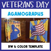 Great for bulletin board ideas, craft for kids, coloring pages, art projects for kids, decorations classroom or other.What's Inside:Veterans day Agamograph Craft (color & bw template)2 pages Veterans Day full version for coloring template. Detail:File PDFSize 8.5x11 inch12 PagesTHANK YOU!I appreciate you purchasing my teaching resources, and I hope you'll enjoy using them in your classroom. If you'd like to receive notifications when I upload new products and freebies, pleaseFOLLOW ME HERE.D