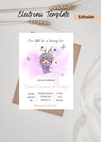 Monsters Inc Birthday Invitation, Digital and Printable, Our little boo is turning two invite by XpressInvites on Etsy