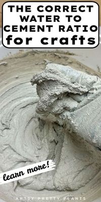 The secret to durable and beautiful concrete crafts is in this guide from Artsy Pretty Plants. Learn the perfect water to cement ratio for your DIY projects. Whether you're a seasoned DIY cement crafter or a beginner, learn how to mix like a pro with this tutorial.