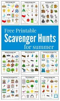 Free printable fun filled summer themed scavenger hunts for kids