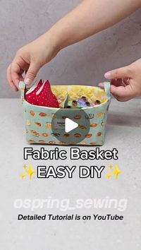 속초 오스프링 | 핸드메이드 패브릭 소품샵 on Instagram‎: "[Easy DIY] Tutorial is on YouTube 🎥

🧵 Simple and Quick sewing
❤️ Youtube @ospring_sewing
✏️ Pattern & Measurements included

#diy #tutorial #tipsandtricks
#sewingproject #coser #costura
#fabricbasket #basket
#ハンドメイド #dikiş #خیاطی #핸드메이드"‎