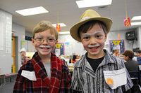 have kids dress like they are 100 years old for 100th day of school.  Doing this for sure next year.