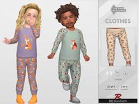 The Sims Resource - PJ Fox Pants 01 for Toddler