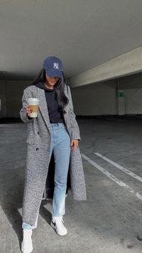 Winter fashion inspiration, Hailey Bieber style, aesthetic, winter coat, layering, outfit inspo, everyday style, street wear