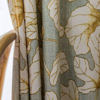 Stone Green Fig Leaf Curtains Art Painting Living Room Darkening Drape – Anady Top