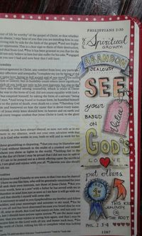 Philippians 2: 3-4 in journaling Bible. Inge Pereez, Abandon jealousy