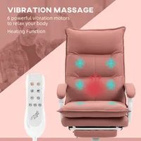 【Black Friday】Vinsetto High Back Massage Office Chair with 6 Vibration Points, Heated Reclining Microfiber Computer Chair with Footrest, Armrest