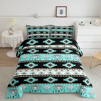 Elevate your bedroom with this Western Boho comforter set. Featuring an Aztec design and deer dream catcher, it's perfect for boys. #WesternBoho #AztecBedding #BohemianStyle