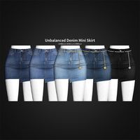 Unbalanced Denim Mini Skirt | Gorilla X3