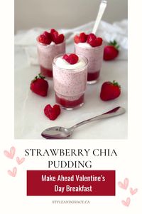 You’ll fall in love with this healthy and easy strawberry chia seed pudding.  Make it ahead for a sweet start to your Valentine’s Day!