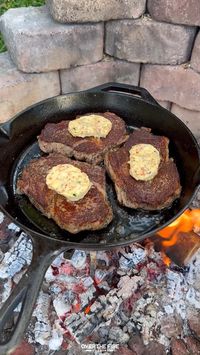 1hr · 4 servings

Going for a classic OTFC recipe today with the Chili Butter Steak and Shrimp. The best of surf and turf all in one skillet. Sear off some steaks till done to your preferred temperature. Finish with some Chili Butter and then make the shrimp using my new @fyrstarter hot sauce. So fricken delicious! Recipe is on the blog linked in my bio. Cheers 🍻

Steak:
 • 3 Ribeye Steaks
 • 1 tbsp Kosher Salt
 • 1 tbsp Black Pepper
 • 1 tbsp Garlic Powder
 • Canola Oil, as needed

Shrimp:
 • 1 lbs Shrimp
 • 2 tbsp White Wine
 • 1 tbsp FYR Red Hot Sauce
 • Chili Butter

Chili Butter:
 • 8 oz Unsalted Butter
 • 1 tbsp Red Chili Flakes
 • 1 tbsp Minced Garlic
 • 1 tbsp Fried Onions
 • 1.5 tsp Chopped Chives
 • Kosher Salt, to taste

