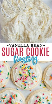 Put down the can and make your own Sugar Cookie Frosting from scratch! Made with vanilla beans for a rich flavor, this frosting adds the finishing touch to all your favorite holiday sugar cookies.