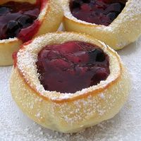 Fruit filled German pancakes made in muffin tins