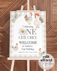 Celebrate your little one's special "one derful" day with our adorable gender-neutral chicken-themed welcome sign template! Easy to edit, download, and print, this charming design perfectly complements backyard, barnyard, or ranch parties. Whether your little chick is a lucky duck or a silly goose, this versatile sign sets the stage for a clucking good time! ✅ INSTANT ACCESS ✅ EDIT ALL TEXT/FONT & FONT COLOR ✅ PRINT AT HOME OR PROFESSIONALLY ✅ PRINTING SERVICE 👉 https://bit.ly/3MzD1Zf ✅ RELATED