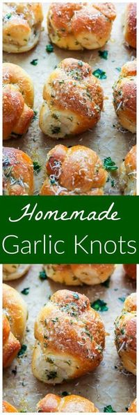 Chewy and delicious Homemade Garlic Knots! It doesn't get more delicious than this!