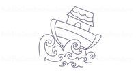 Bluework Noah's Ark Embroidery Design Instant Download