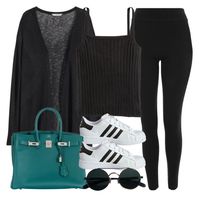 "#14778" by vany-alvarado ❤ liked on Polyvore featuring H&M, Topshop, adidas Originals and HermÃ¨s