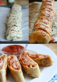 How to make Stromboli - Make a pepperoni for the husband and a parmesan, spinach artichoke for me