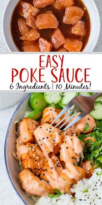 This easy homemade poke sauce recipe is the perfect blend of sweet and savory flavors you would want in a poke sauce. It is dairy free and can easily be made gluten free as well. This recipe takes less than 5 minutes to make, consists of only six simple ingredients and is perfect for all of your tuna poke bowls and salmon poke bowls. Poke sauce can add a flavorful twist to many recipes and works great as a substitute to soy sauce. #pokebowl #pokesauce #easyfishrecipes #healthysaucerecipes #...