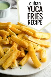 Yuca frita (or yuca fries) is a delicious Latin American side dish, appetizer, or snack that is crispy on the outside and tender on the inside. Learn how to turn yuca (or cassava) into fried yuca two ways — on the stovetop or in the air fryer! You can either peel and boil yuca from scratch or use leftover Cuban yuca con mojo. The Cuban version of French fries!