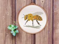 Bee Cross Stitch Pattern PDF Save The Bees Embroidery Hoop Art - Honey Queen Bumble  - Mother Earth Day - Nature Lover Gift Vegetarian Decor