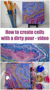 Video. What is a dirty pour and how can you use it with acrylic pouring to create cells and this geological look in your pouring.