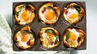 These quick and easy baked egg cups are a great way to use up leftover corned beef, or simply make them with chopped ham or bacon.