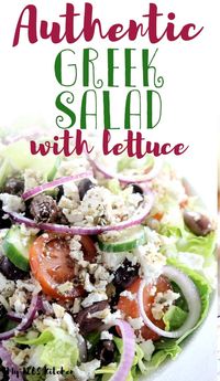 This Authentic Greek salad is one easy recipe to make that's super healthy! The homemade Greek dressing is made with red wine vinegar and healthy spices! You'll want to make this traditional Greek salad for lunch and dinner every day.