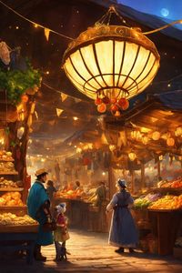 The magical market imagine a bustling marketplace in a magical world