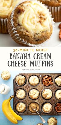 Whip up a batch of these delightful banana cream cheese muffins in just 30 minutes! Perfectly moist and bursting with flavor, these muffins are a delicious way to use up ripe bananas. Whether you're looking for a quick breakfast option or a sweet afternoon treat, these muffins are sure to impress. With a creamy center and a hint of banana goodness, they offer a comforting homemade taste that everyone will love. Ideal for busy mornings or when you need a last-minute dessert, these muffins are as easy to make as they are to enjoy.