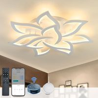 IEANL Smart LED Ceiling Light for Bedroom, Dimmable Compatible with Alexa Google Home, Modern Flower Ceiling Lamps Fixtures with Remote Control, Large Chandelier for Living Room 10 Petals/90W/Ø33.5in - Amazon.com