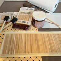 Victorian Brothel Dollhouse on Instagram: "Time to stain a couple hundred coffee stirrers (known as “skinny sticks to some of you) for the pub floor. I want a floor that looks a little beaten, from countless boots & shoes & furniture being dragged & beer being spilled…. Coffee sticks are great for dollhouse floors. The grain is very small so it looks to scale. I think these are birch, but not sure. They’re also cheap; you can get 1000 of them for $10-15. I’m modifying the technique I used f