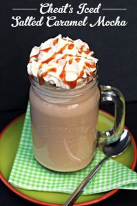 Cheat's Iced Salted Caramel Mocha - enjoy a Starbucks style drink at home for a lot less money!