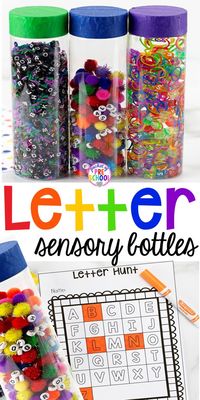 Letter Hunts & Letter Sensory Bottles - Pocket of Preschool