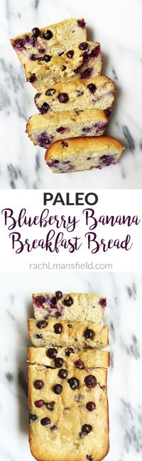 Paleo Blueberry Banana Breakfast Bread 3* A little bit on the dense side. Hard to tell if it was cooked enough. I added an extra banana for extra flavor and I DO NOT recommend that. It made it mushy. Will update if I make again!