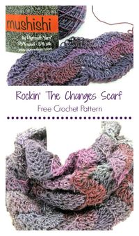 Rockin' The Changes Infinity Scarf | Free Crochet Pattern from CrochetKim #infinityscarf #ripple #wave #plymouthyarn #mushishi #gift