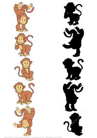 Find the Correct Shadow of Monkeys Puzzle | Super Coloring