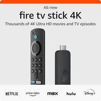 Advanced 4K streaming - Elevate your entertainment with the next generation of our best-selling 4K stick, with improved streaming performance.
Wi-Fi 6 support - Enjoy smooth 4K streaming, even when other devices are connected to your router.
Cinematic experience - Watch in vibrant 4K Ultra HD with support for Dolby Vision, HDR10+, and immersive Dolby Atmos audio.
Endless entertainment - Stream more than 1.5 million movies and TV episodes. Watch favorites from Netflix, Prime Video, Disney+, Max, and more. Subscription fees may apply.
Stream for free - Access over 300,000 free movies and TV episodes from popular ad-supported streaming apps like Fire TV Channels, Amazon Freevee, Tubi, and Pluto TV.