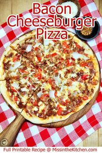 Bacon Cheeseburger Pizza is a real treat for family pizza night. Made with the best burger toppings for a budget friendly meal.